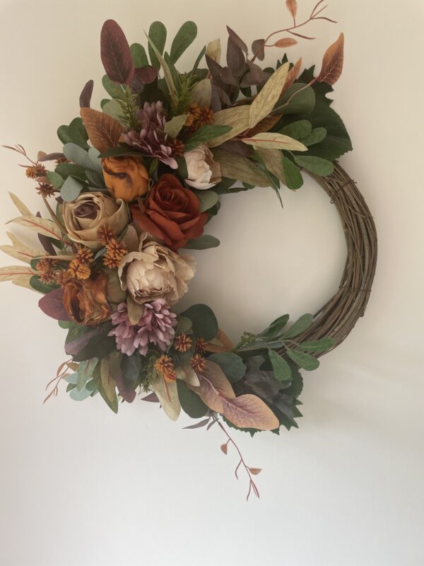 Autumn Peonies and Rose Wreath