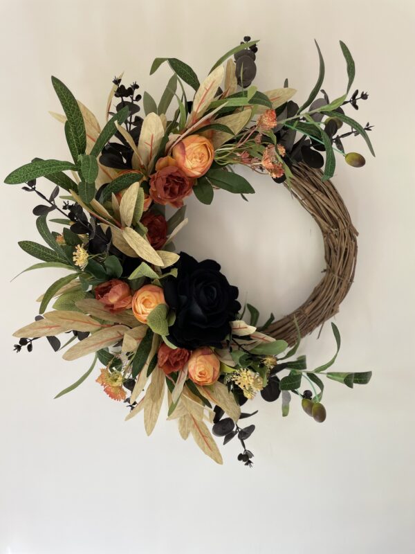 Autumn Rose and Ranunculus Wreath