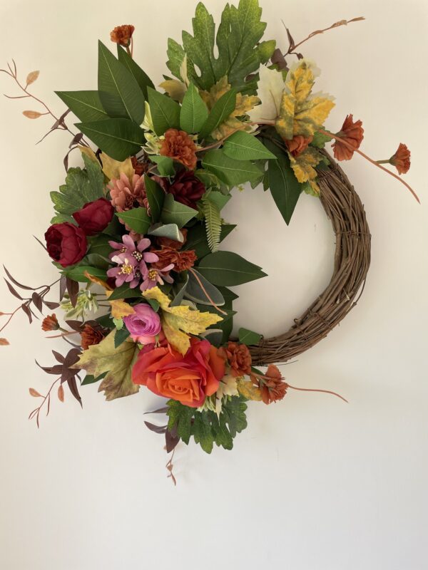 Autumn Rose and Ranunculus Wreath