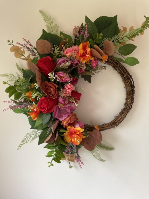 Autumn Rose and Anemone Wreath