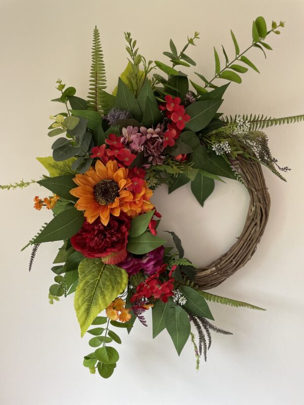 Autumn Sunflower and Peony Wreath