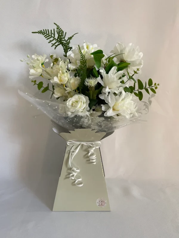 White Rose and Lily Bouquet