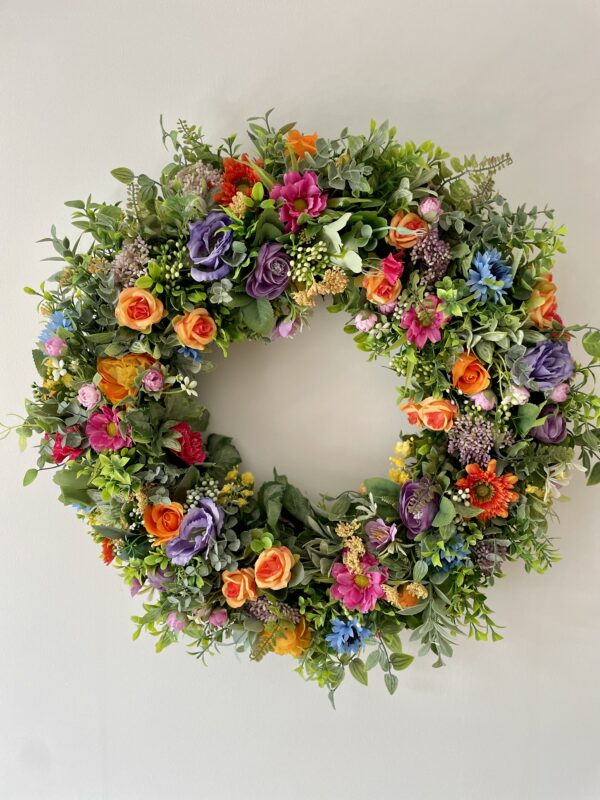 Vibrant Silk Rose Wreath
