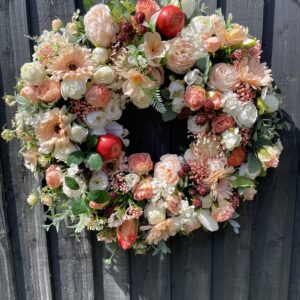 Peach Apple & Blackberry Summer Wreath