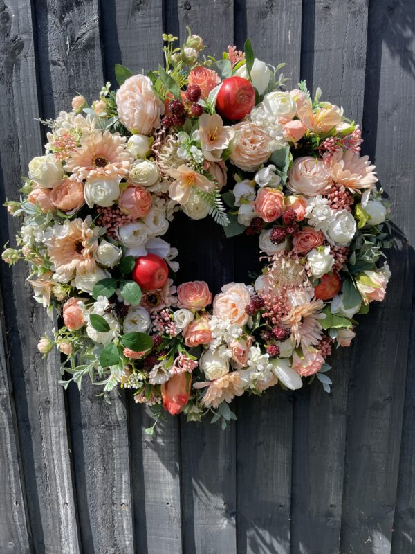 Peach Apple & Blackberry Summer Wreath