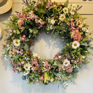 Stunning Pink and Blossom Summer Wreath
