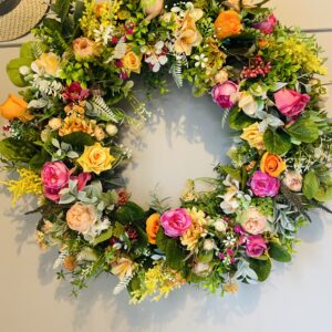 Summer cerise and Orange Vibrant wreath